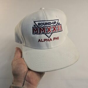 Otto Cap Alpha Phi MMXII Round-Up XII White Gray Hat Sorority Greek Life Snapbak
